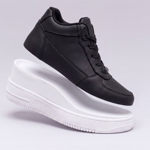 Tenis ALTEVØ negro con suela y plantilla de elevación separadas