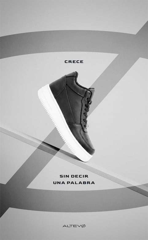 Tenis ALTEVØ negro: crece sin decir una palabra
