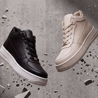 Tenis ALTEVØ negro y blanco marfil, materiales resistentes